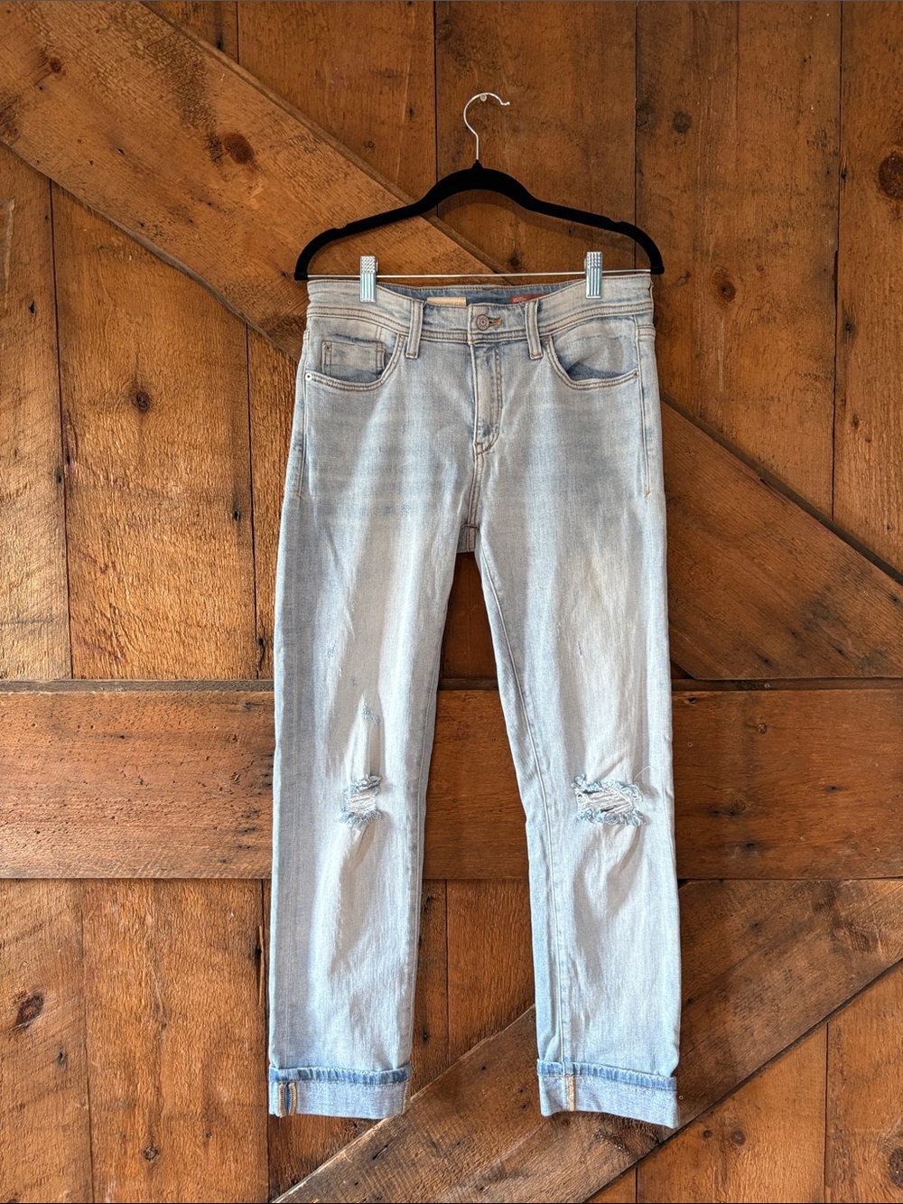 Pilcro Light Blue Boyfriend Jeans with Knee Rips